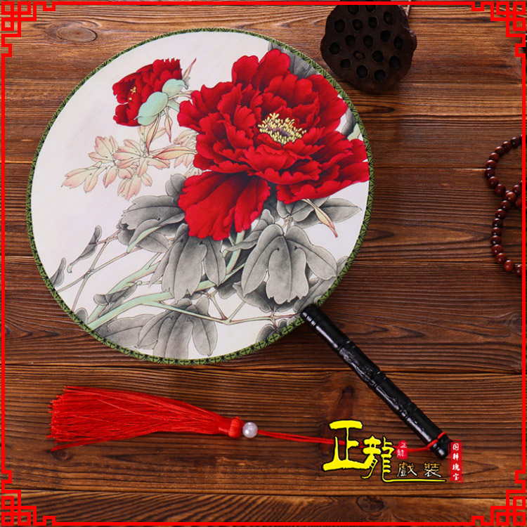 尚义古典中国风团扇空白扇跳舞蹈扇 真丝宫扇